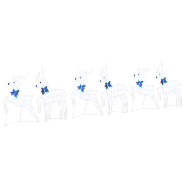 vidaXL LED Ρούντερ 6 pcs Λευκό ύφασμα
