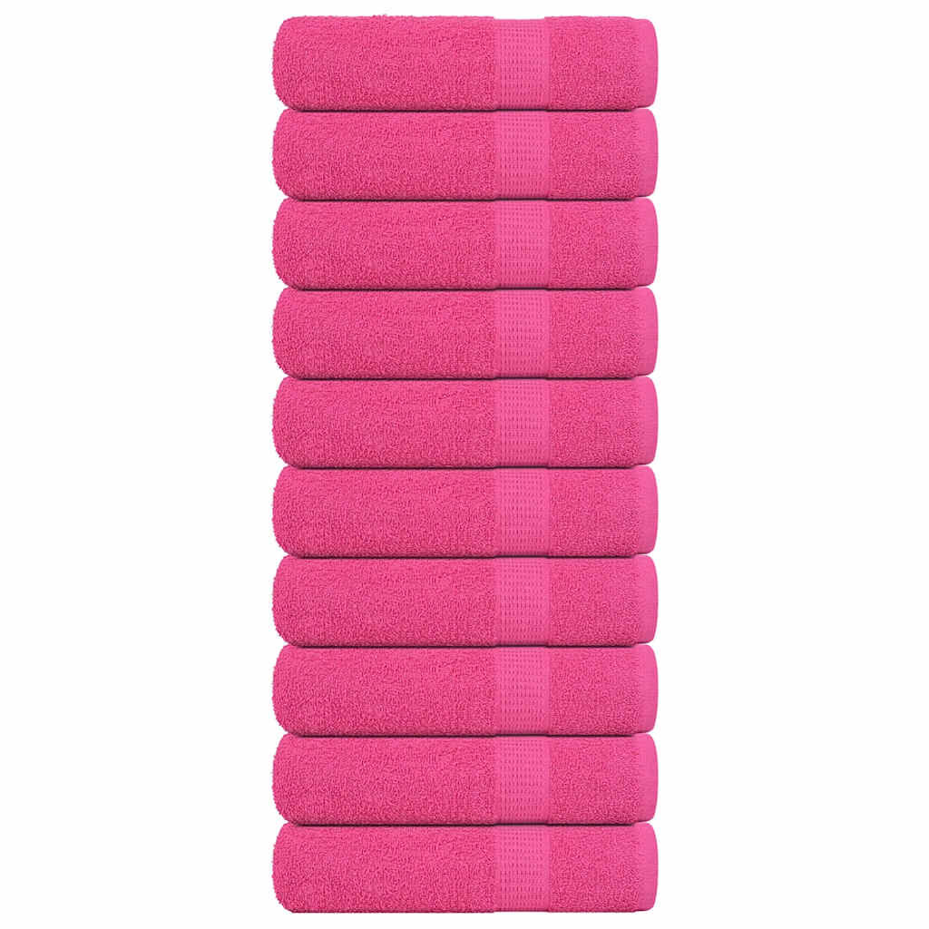 vidaXL Πετσέτες Χεριών 10 Τεμ. Ροζ 50x100 εκ. 360 γρ/μ² 100% Βαμβ.