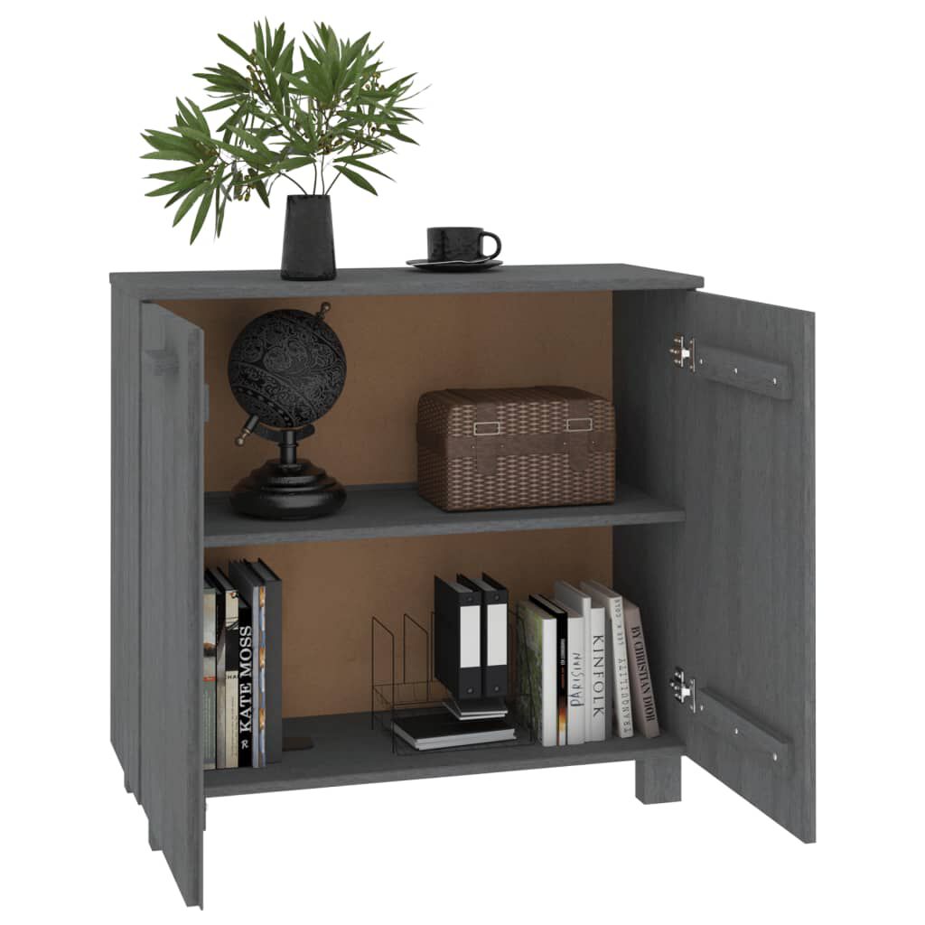 vidaXL Ντουλάπι HAMAR Σκ. Γκρι 85 x 35 x 80 εκ. από Μασίφ Ξύλο Πεύκου