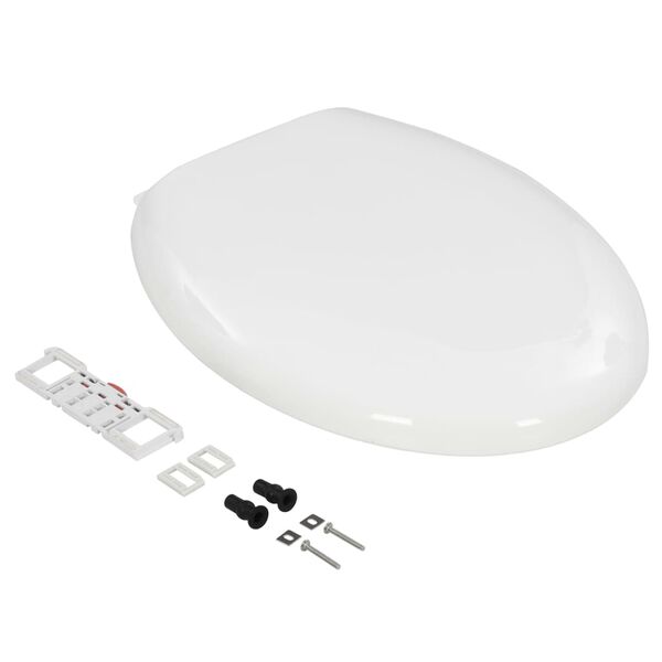 vidaXL Κάλυμμα Λεκάνης με Soft Close & Quick Release Λευκό