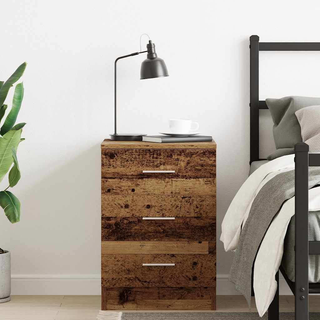 vidaXL ντουλάπι κομοδίνου Παλιό ξύλο 38x35x55 cm Κατασκευασμένο ξύλο