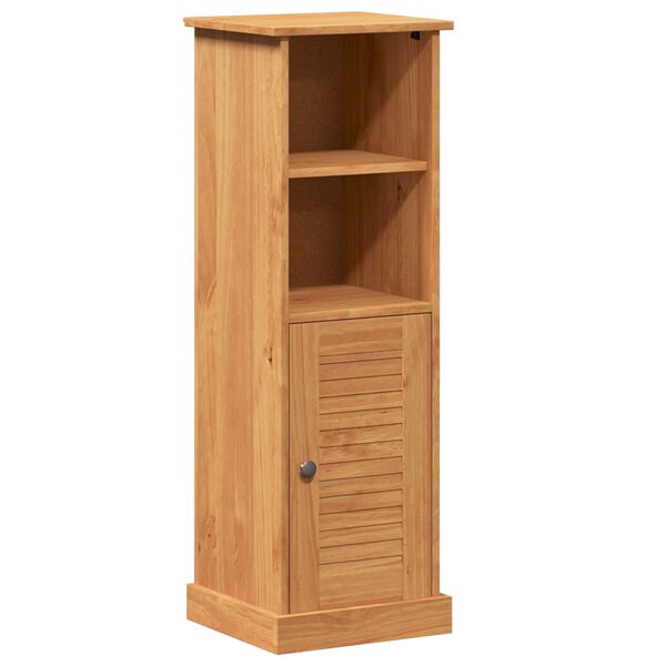 vidaXL Ντουλάπι Μπάνιου καφέ μελί 37 x 34 x 110 εκ Μασίφ ξύλο πεύκου