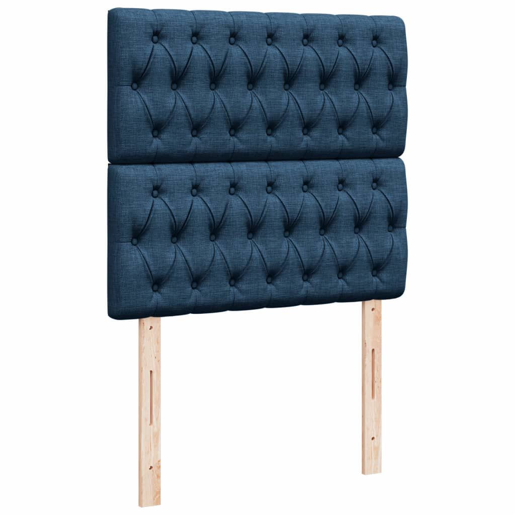 vidaXL Κρεβάτι Boxspring με Στρώμα Μπλε 80x200 εκ. Υφασμάτινο