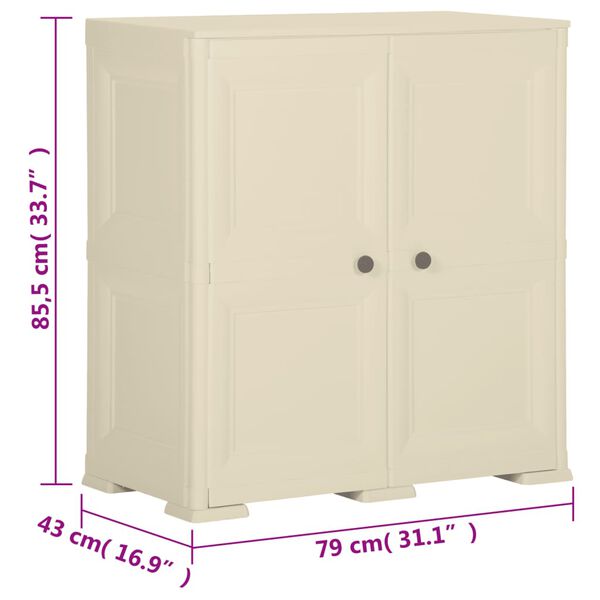 vidaXL Πλαστικό Ντουλάπι Angora Λευκό 79 x 43 x 85,5εκ με Σχέδιο Ξύλου