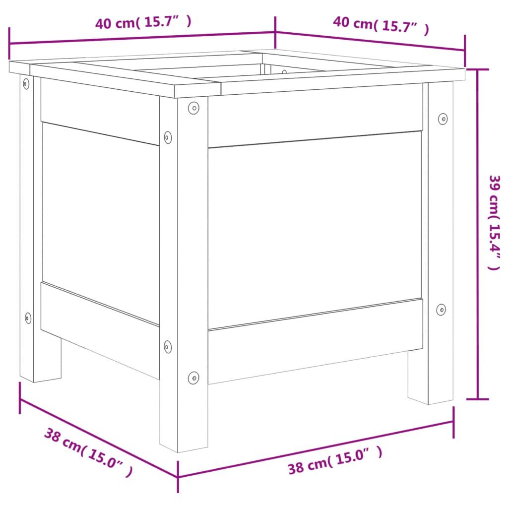 vidaXL Ζαρντινιέρα Λευκή 40 x 40 x 39 εκ. από Μασίφ Ξύλο Πεύκου