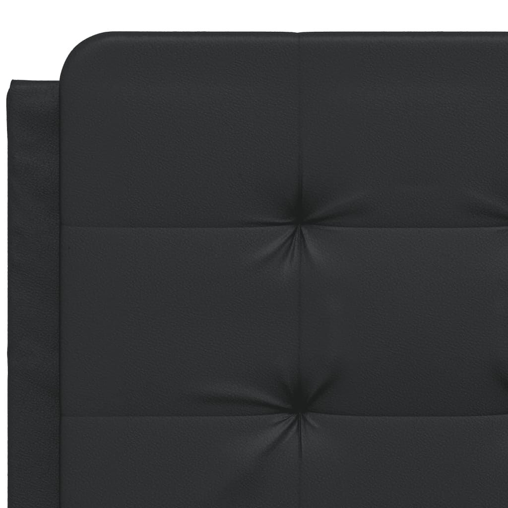 vidaXL Κρεβάτι με Στρώμα Μαύρο 140x200 εκ. από Συνθετικό Δέρμα