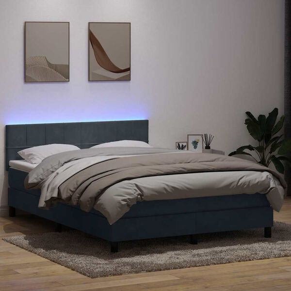 vidaXL &Kappa;&rho;&epsilon;&beta;ά&tau;&iota; Boxspring &mu;&epsilon; &Sigma;&tau;&rho;ώ&mu;&alpha; & LED &Sigma;&kappa;&omicron;ύ&rho;&omicron; &Gamma;&kappa;&rho;&iota; 160x210 &epsilon;&kappa;. &Beta;&epsilon;&lambda;&omicron;ύ&delta;&iota;&nu;&omicron;