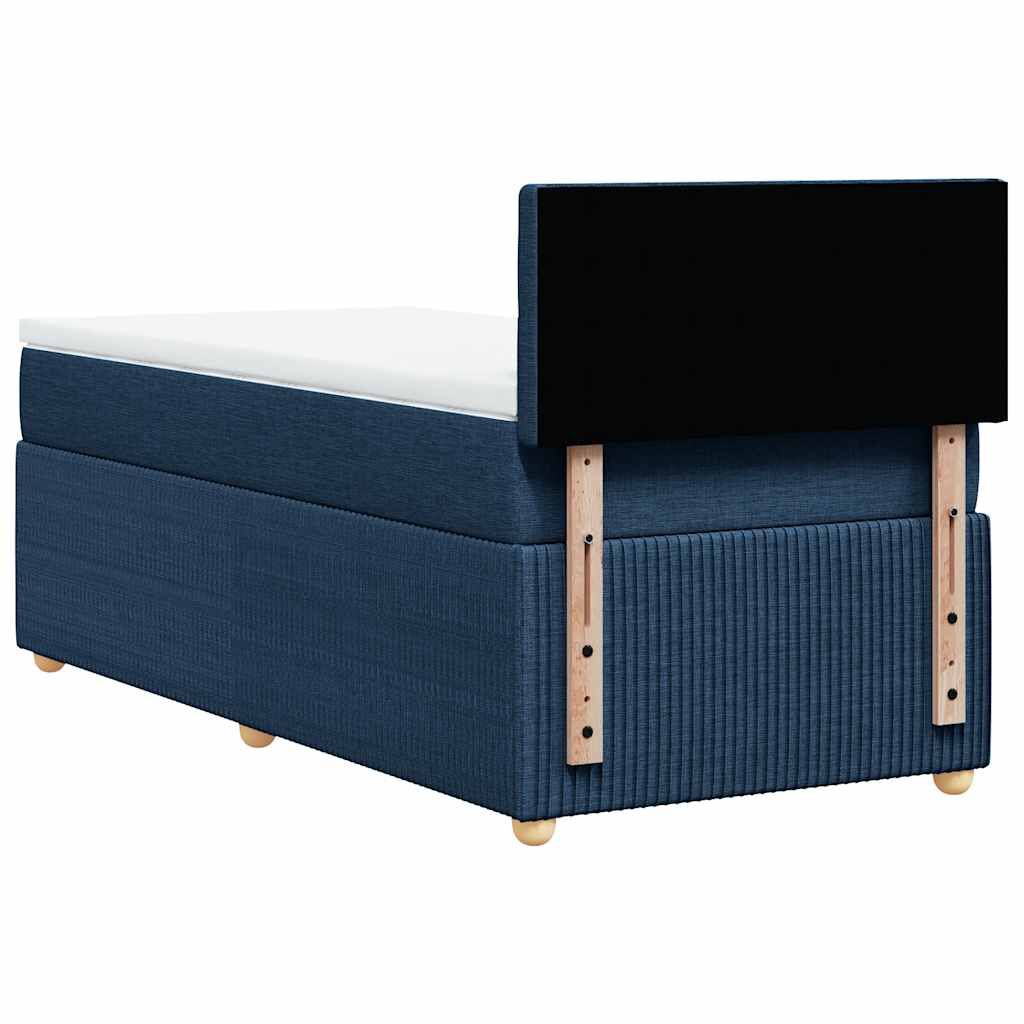 vidaXL Κρεβάτι Boxspring με Στρώμα Μπλε 80x200 εκ. Υφασμάτινο