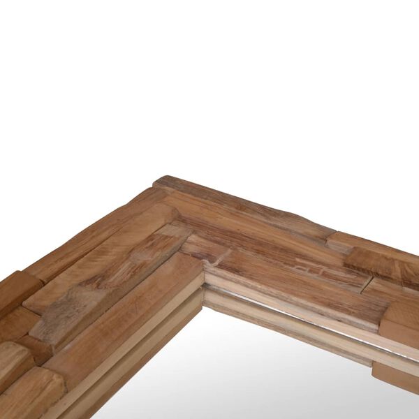vidaXL Καθρέφτης Διακοσμητικός Ορθογώνιος 90 x 60 εκ. από Ξύλο Teak