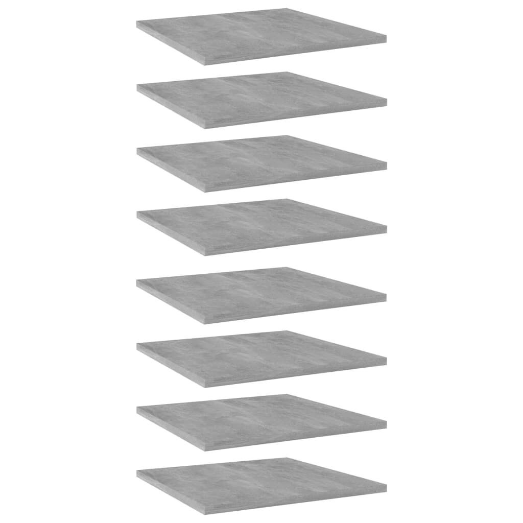 vidaXL Ράφια Βιβλιοθήκης 8 τεμ. Γκρι Σκυροδ. 40x40x1,5 εκ. Επεξ.Ξύλο