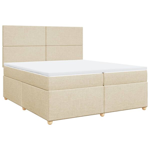 vidaXL &Kappa;&rho;&epsilon;&beta;ά&tau;&iota; Boxspring &mu;&epsilon; &Sigma;&tau;&rho;ώ&mu;&alpha; &Kappa;&rho;&epsilon;&mu; 200x200 &epsilon;&kappa;. &Upsilon;&phi;&alpha;&sigma;&mu;ά&tau;&iota;&nu;&omicron;