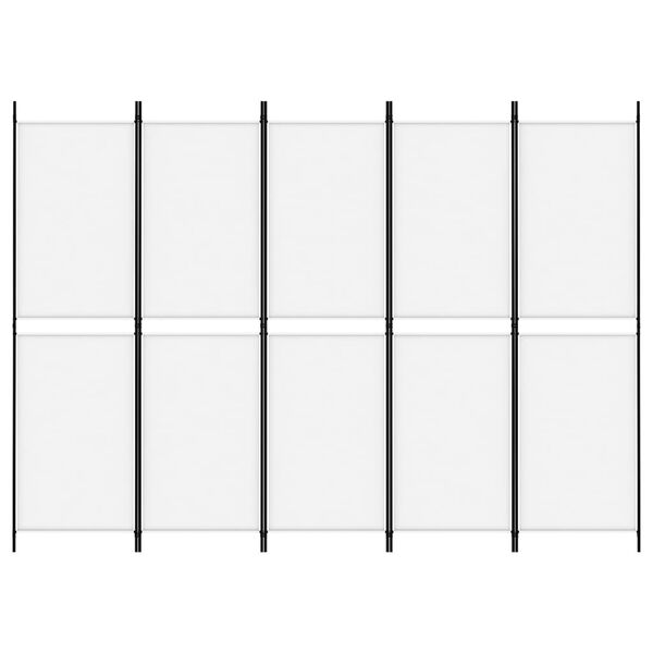 vidaXL Διαχωριστικό Δωματίου με 5 Πάνελ Λευκό 250x180 εκ. από Ύφασμα