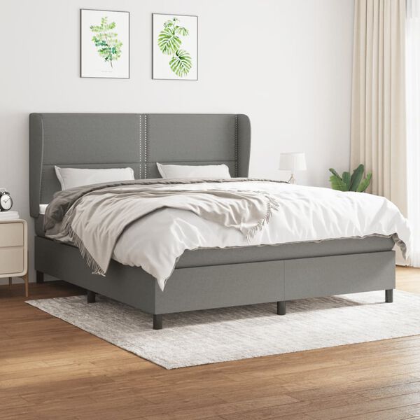 vidaXL &Kappa;&rho;&epsilon;&beta;ά&tau;&iota; Boxspring &mu;&epsilon; &Sigma;&tau;&rho;ώ&mu;&alpha; &Sigma;&kappa;&omicron;ύ&rho;&omicron; &Gamma;&kappa;&rho;&iota; 160x200 &epsilon;&kappa; &Upsilon;&phi;&alpha;&sigma;&mu;ά&tau;&iota;&nu;&omicron;