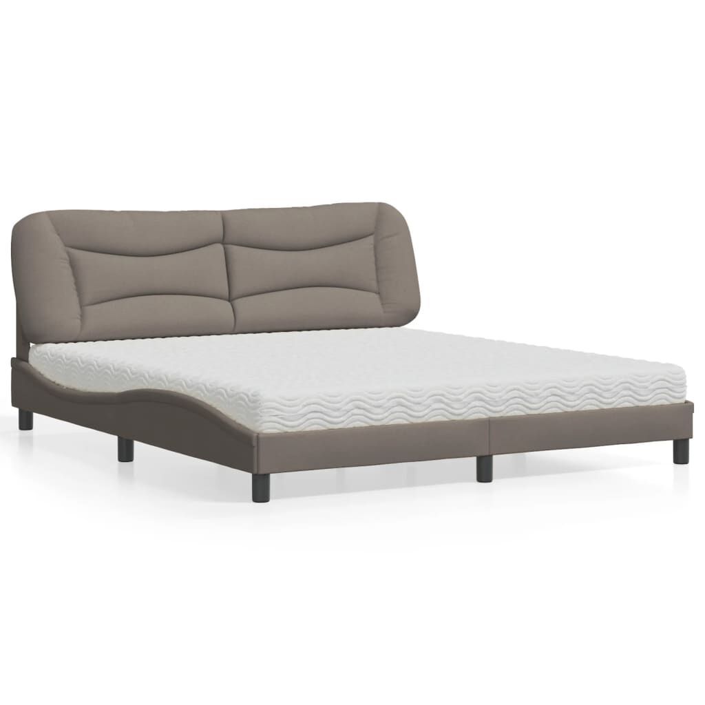 vidaXL Κρεβάτι Taupe 180x200 εκ. Υφασμάτινο