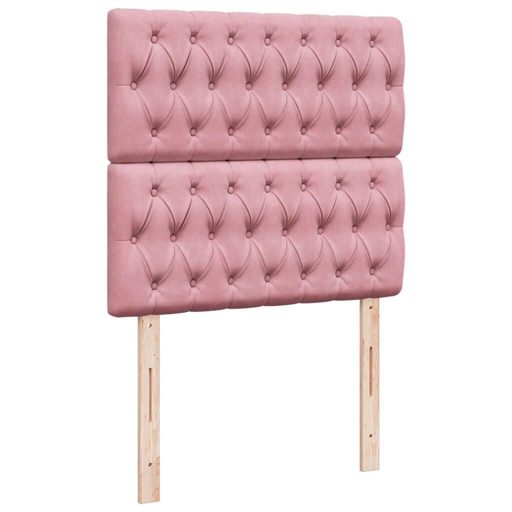 vidaXL Κρεβάτι Boxspring με Στρώμα Ροζ 100x200 εκ. Βελούδινο
