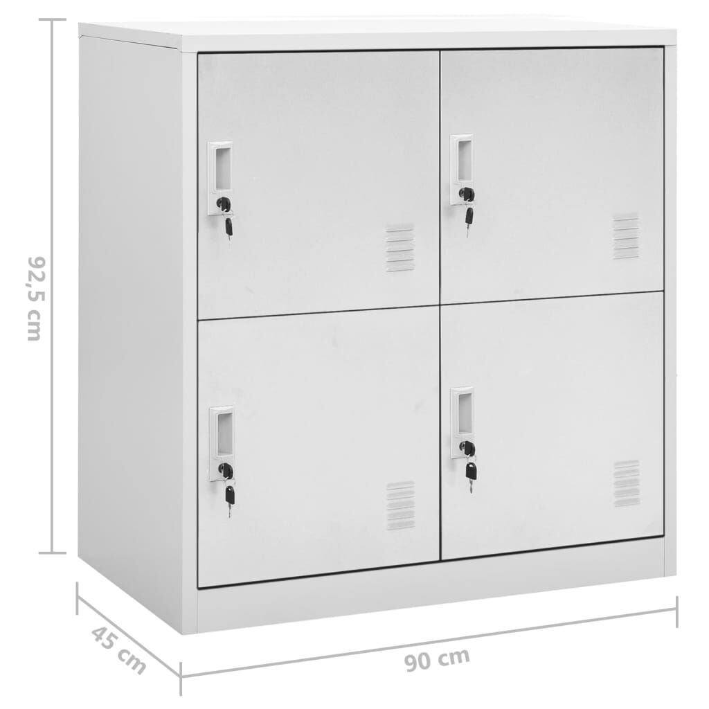 vidaXL Φοριαμοί 5 τεμ. Ανοιχτό Γκρι 90 x 45 x 92,5 εκ. Ατσάλινοι