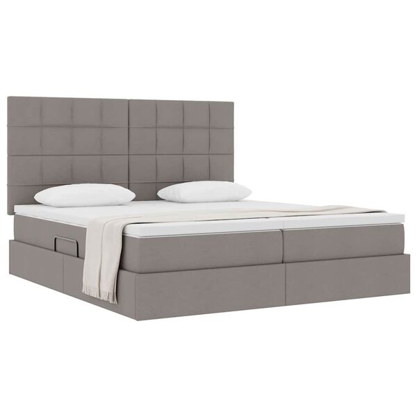 vidaXL &Kappa;&rho;&epsilon;&beta;ά&tau;&iota; &Alpha;&pi;&omicron;&theta;ή&kappa;&eta;&sigmaf; &mu;&epsilon; &sigma;&tau;&rho;ώ&mu;&alpha; Taupe 180 x 200 cm &Tau;&epsilon;&chi;&nu;&eta;&tau;ό &Delta;έ&rho;&mu;&alpha;