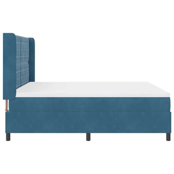 vidaXL Κρεβάτι με ελατήρια με μαξιλάρι Μπλε 180 x 200 cm Βελούδο