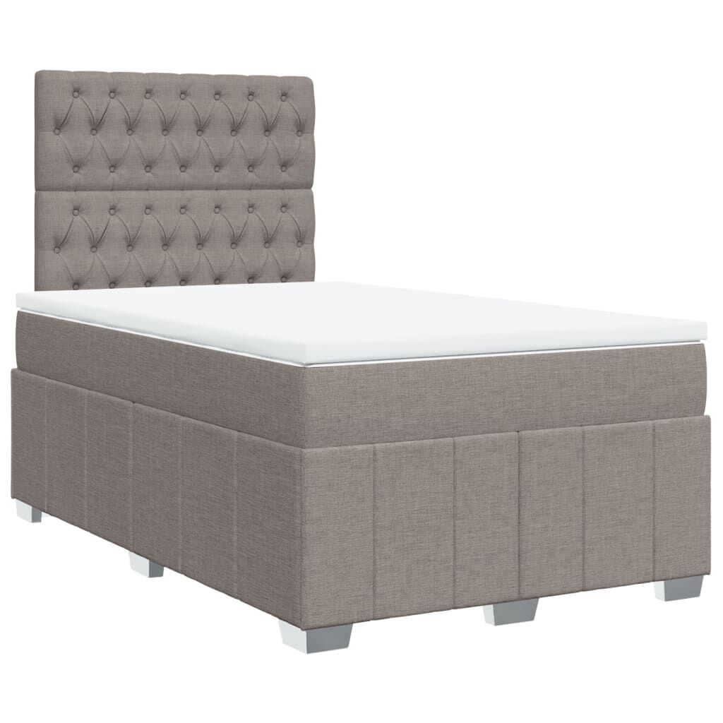 vidaXL Κρεβάτι Boxspring με Στρώμα Taupe 120x200 εκ. Υφασμάτινο