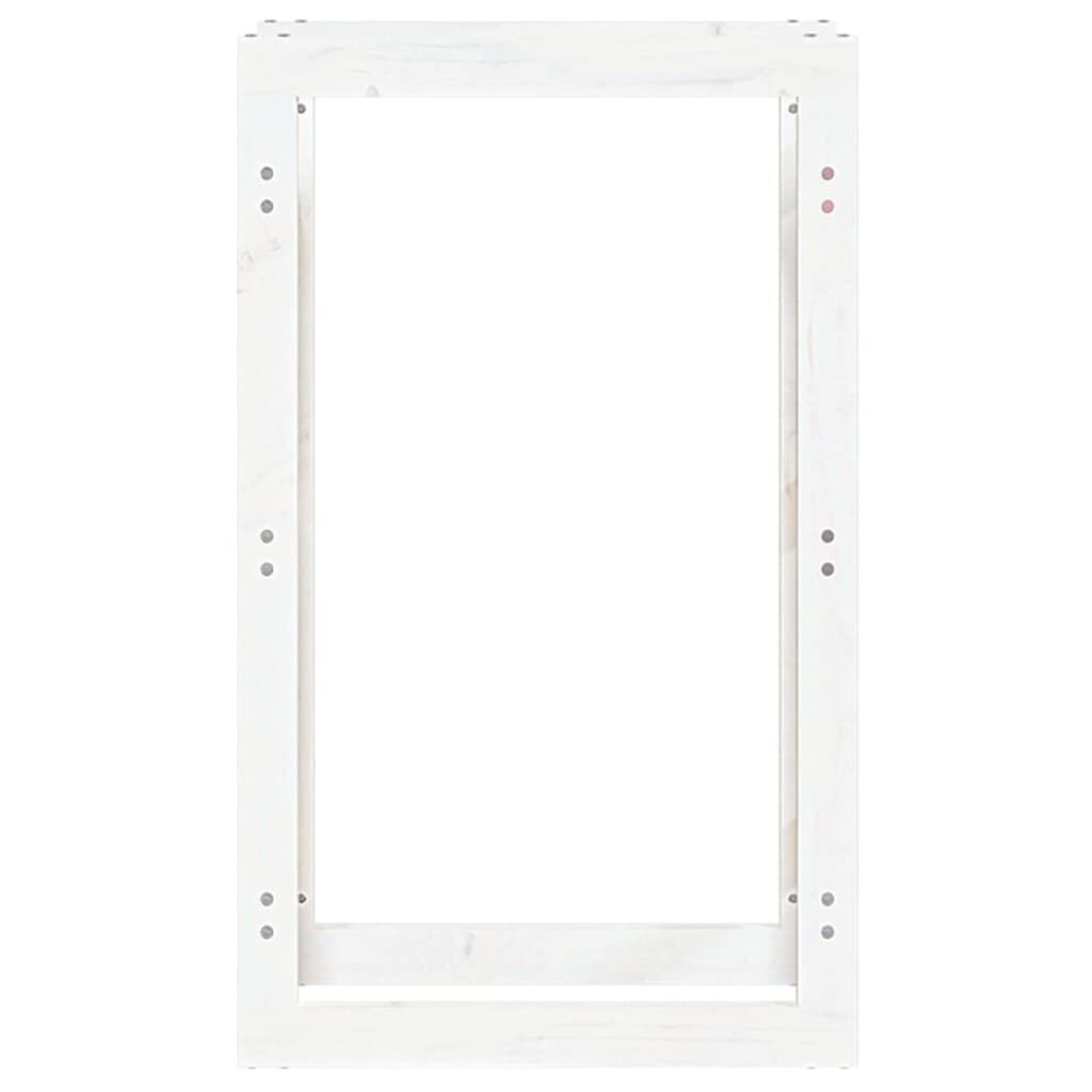 vidaXL Ραφιέρα Καυσόξυλων Λευκή 60x25x100 εκ. από Μασίφ Ξύλο Πεύκου