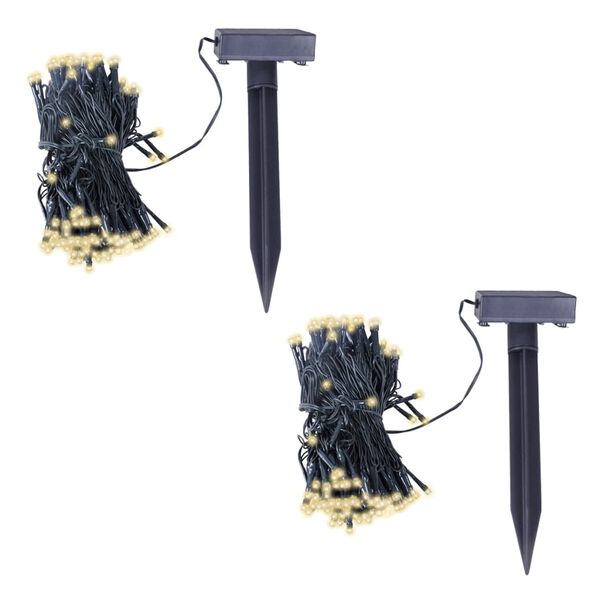 vidaXL Λαμπάκια Δαπέδου Χωνευτά Ηλιακά LED 2 τεμ. Θερμό Λευκό