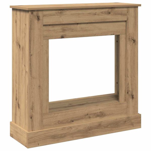 vidaXL Πλαίσιο Τζακιού Αρτισιανή Δρυς 90x30x90 εκ. από Επεξ. Ξύλο