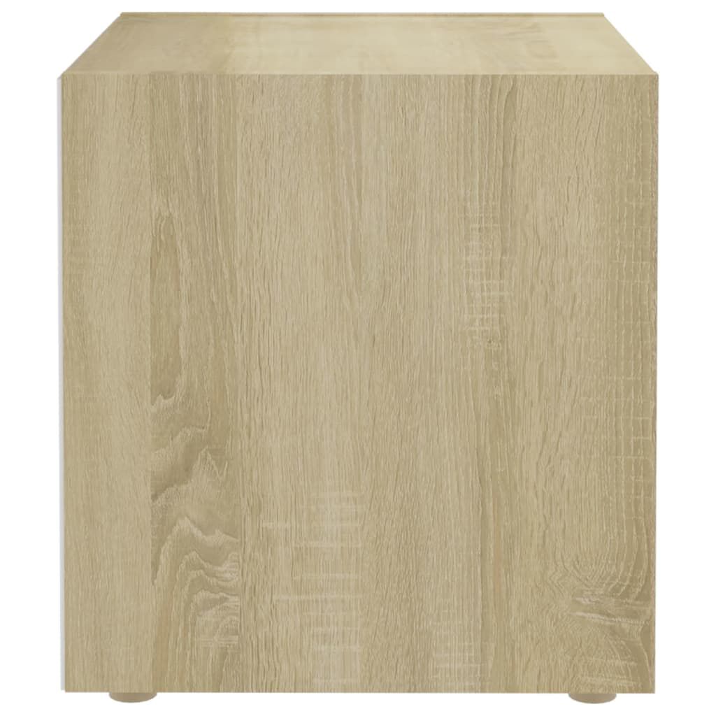 vidaXL Έπιπλα Τηλεόρασης 4 τεμ. Λευκό & Δρυς 37x35x37 εκ. Επεξ. Ξύλο