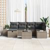 vidaXL Σετ Καναπέ Κήπου 7 pcs Γκρι 55 x 62 x 69 εκ Πολυ ράταν