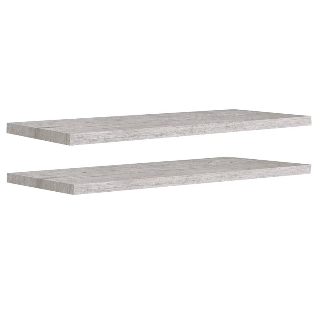 vidaXL Ράφια Τοίχου 2 τεμ. Γκρι Σκυροδέματος 90 x 23,5 x 3,8 εκ. MDF