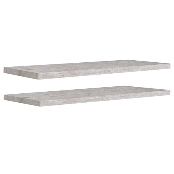 vidaXL Ράφια Τοίχου 2 τεμ. Γκρι Σκυροδέματος 90 x 23,5 x 3,8 εκ. MDF
