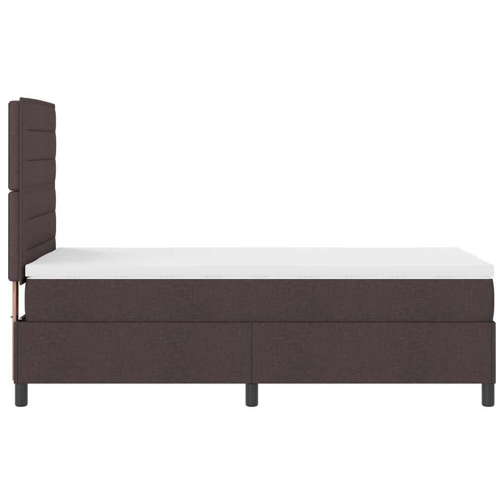 vidaXL Κρεβάτι με Βάση Σκούρο Καφέ 100x200 cm Ύφασμα