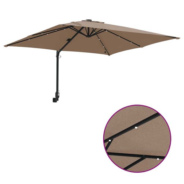 vidaXL Ομπρέλα Κήπου Taupe 248.5 x 247.5 x 160 εκ. ύφασμα