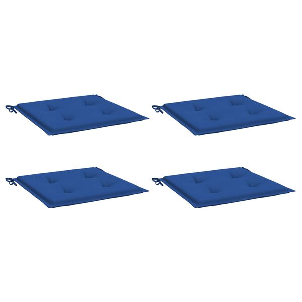 vidaXL Μαξιλάρια Καρέκλας Κήπου 4 τεμ. Μπλε Ρουά 50x50x3εκ. Υφασμάτινα