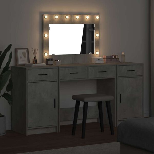 vidaXL Τραπέζι περιποίησης με συρτάρι 3 pcs Γκρι 40 x 41 x 75 εκ