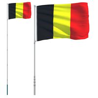 vidaXL Σημαία του Βελγίου και Ιστός 6,23 μ. από Αλουμίνιο