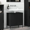 vidaXL Ντουλάπα Νιπτήρα Mπάνιου με πόρτα Μαύρο 60.5 x 33.5 x 61 εκ