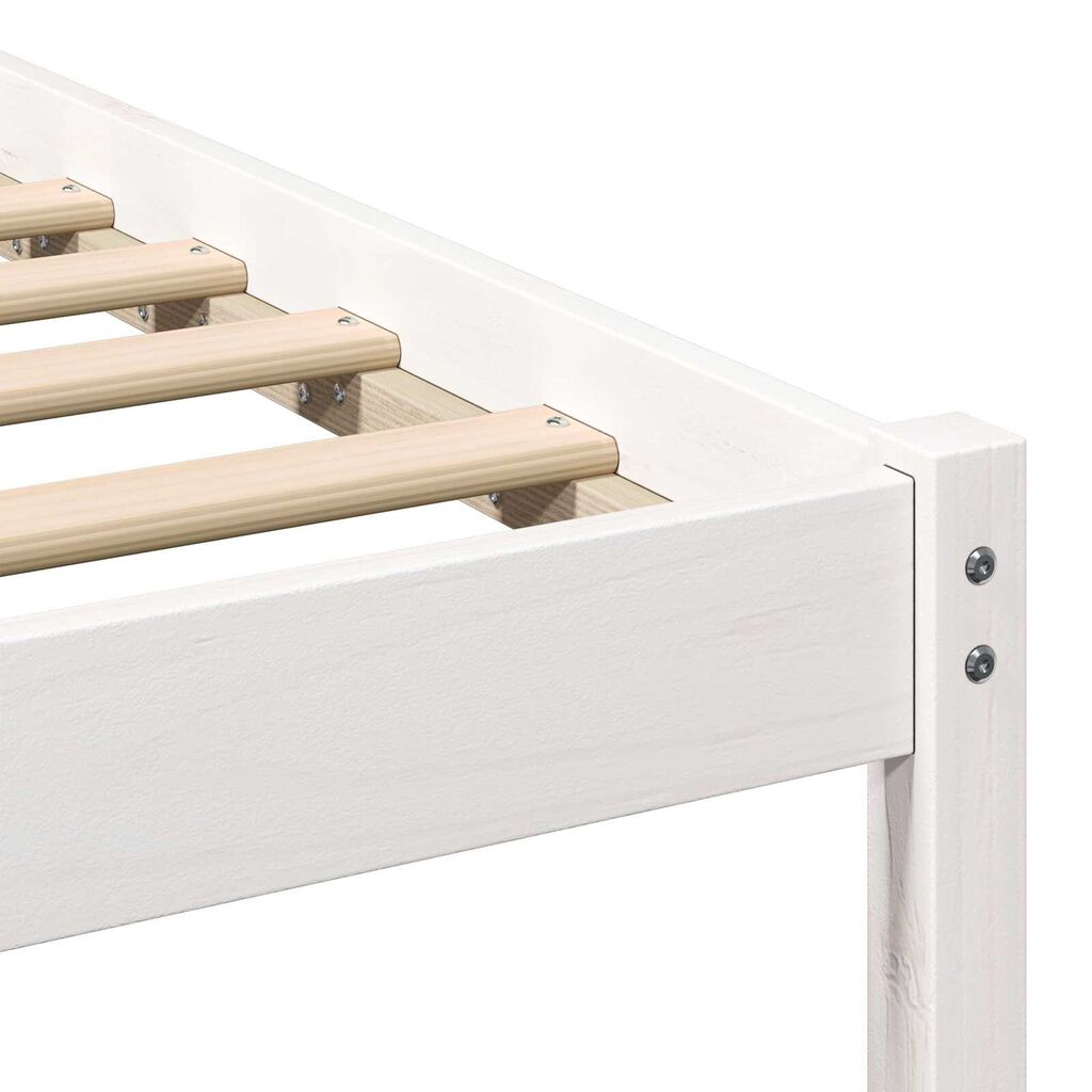 vidaXL Σκελετός Κρεβατιού Λευκό 135 x 190 cm Συμπαγές ξύλο πεύκου