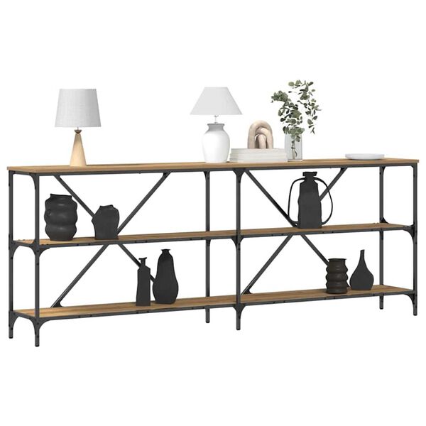vidaXL Τραπέζι κονσόλας με ράφι Άλλο artisan δρυς 200 x 30 x 75 εκ.