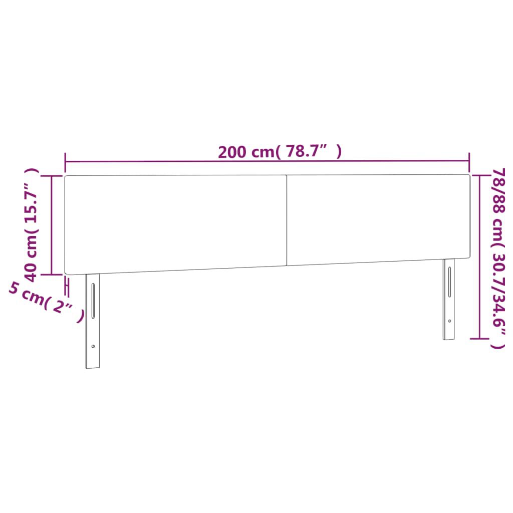 vidaXL Κεφαλάρια Κρεβατιού 2 τεμ.Σκούρο Γκρι 100x5x78/88 εκ. Βελούδινο