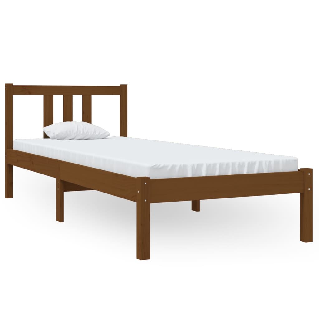 vidaXL Πλαίσιο Κρεβατιού Μελί 75x190 εκ. Ξύλο Πεύκου Small Single