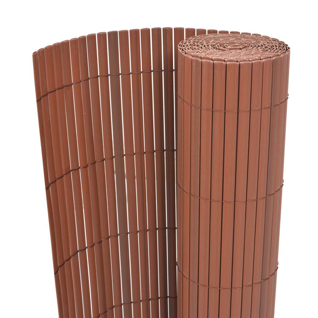 vidaXL Φράκτης Κήπου Διπλής Όψης PVC 150x500 εκ Καφέ