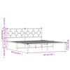 vidaXL Πλαίσιο Κρεβατιού με Κεφαλάρι Λευκό 180x200 εκ. Μεταλλικό