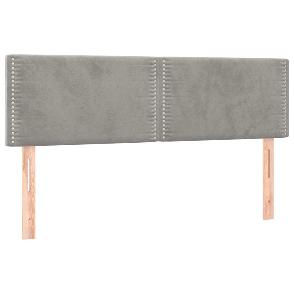 vidaXL Κρεβάτι Boxspring με Στρώμα&LED Αν. Γκρι 140x190 εκ. Βελούδινο