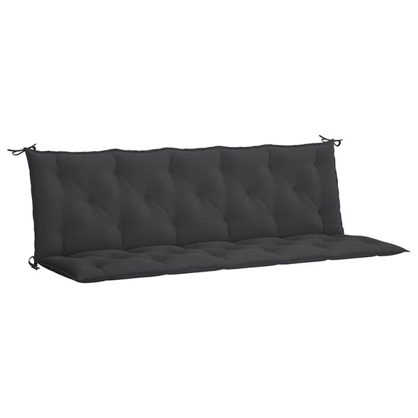vidaXL Μαξιλάρι Πάγκου Κήπου Μαύρο 180x(50+50)x7 εκ. Ύφασμα Oxford
