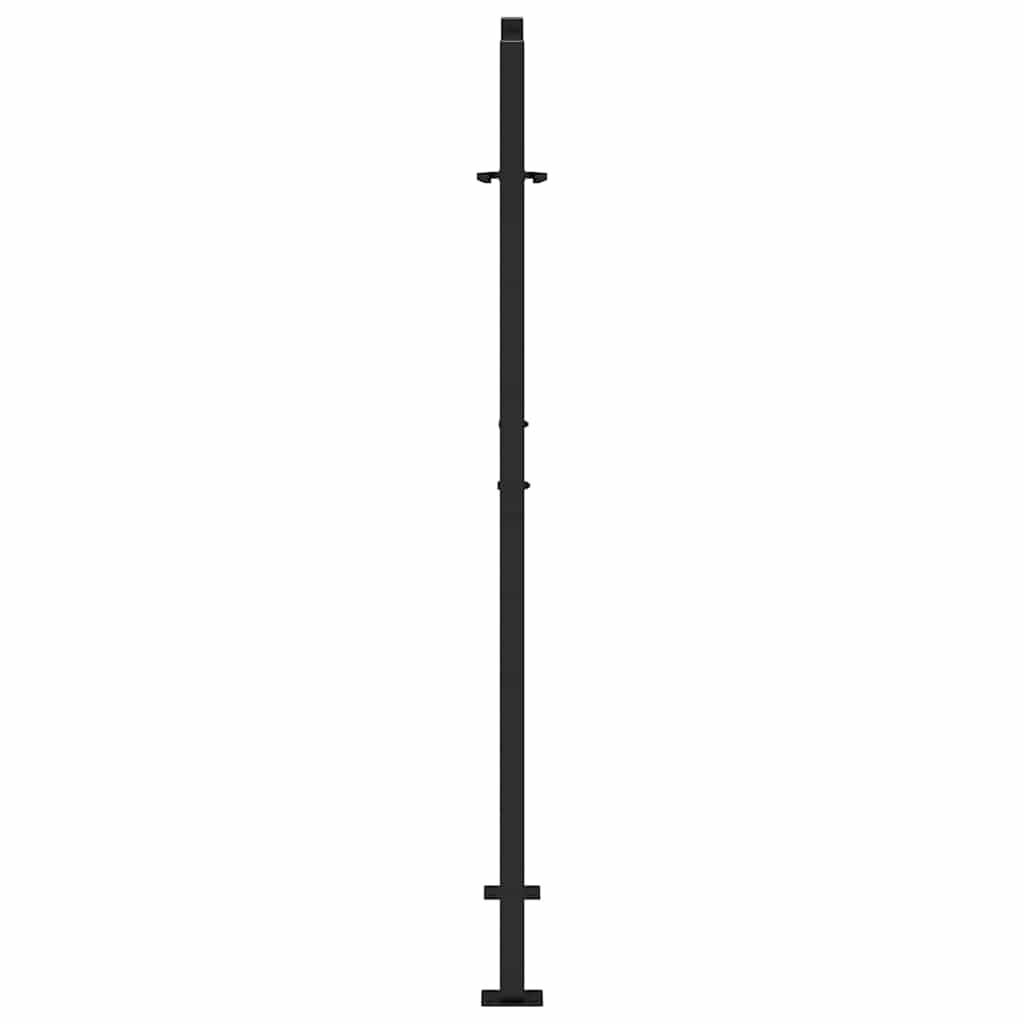 vidaXL Πύλη κήπου Μαύρη 105x155 cm Ατσάλινο σχέδιο κύματος