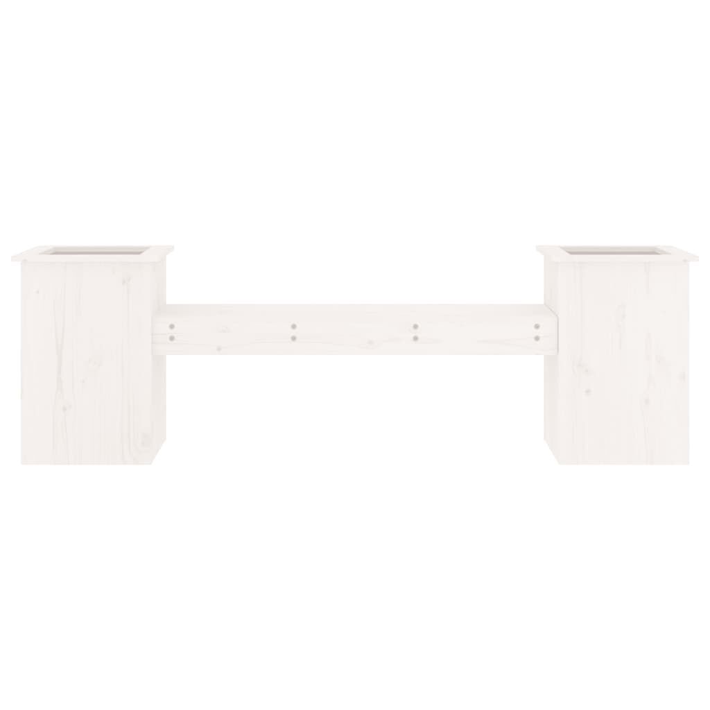 vidaXL Ζαρντινιέρα Παγκάκι Λευκό 184,5x39,5x56,5 εκ. Μασίφ Ξύλο Πεύκου