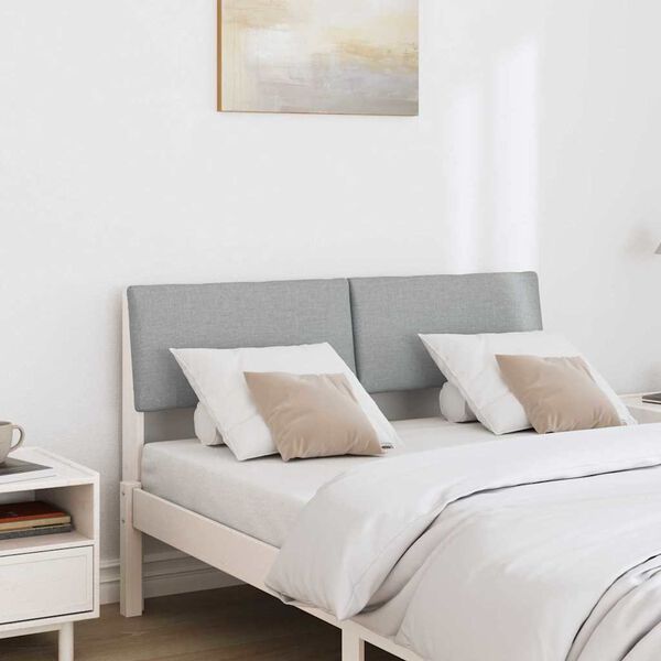 vidaXL Ταπετσαρισμένο κεφαλάρι Ανοιχτό γκρι 120 cm