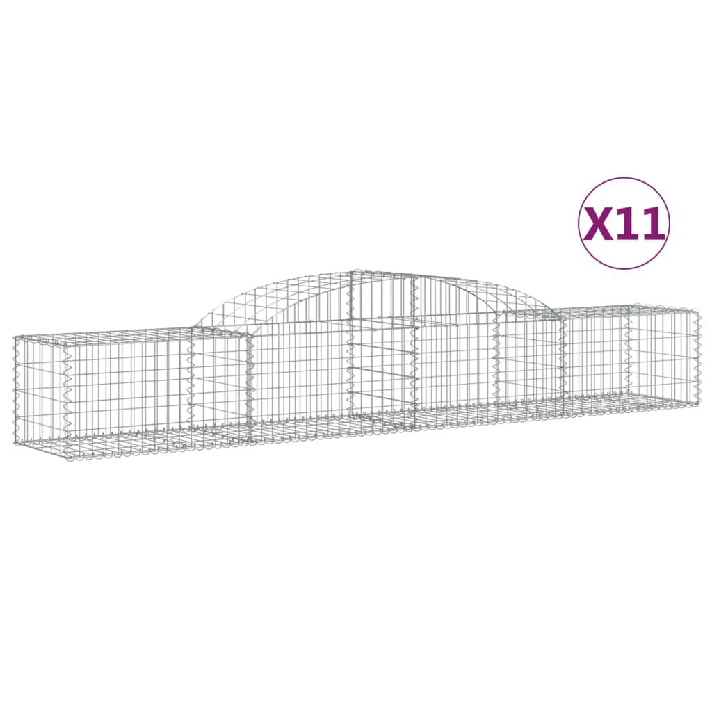 vidaXL Συρματοκιβώτια Τοξωτά 11 τεμ. 300x50x40/60 εκ. Γαλβαν. Ατσάλι