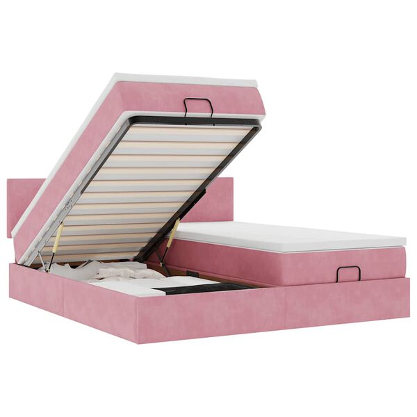 vidaXL &Omicron;&theta;&omega;&mu;&alpha;&nu;&iota;&kappa;ό &kappa;&rho;&epsilon;&beta;ά&tau;&iota; &mu;&epsilon; &sigma;&tau;&rho;ώ&mu;&alpha;&tau;&alpha; & LEDs &Rho;&omicron;&zeta; 200x200cm Velvet