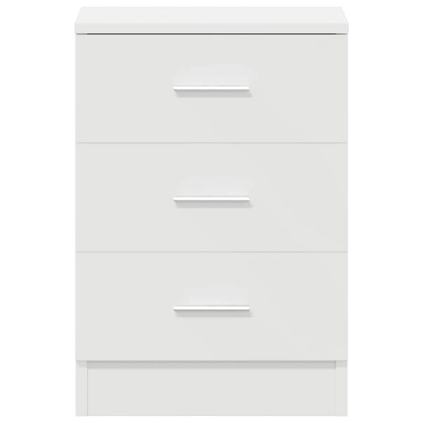 vidaXL Κομοδίνα 2 τεμ. Λευκά 38 x 35 x 56 εκ. από Επεξ. Ξύλο